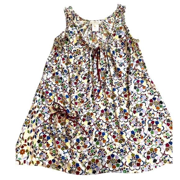 LaRok Colorful Geometric Pattern Sleeveless Tunic/Tank W/ Ruffled Details Small - Picture 1 of 12